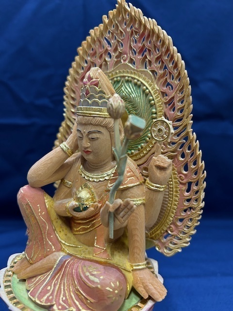 宝珠観音菩薩像　仏師63cm 楽天市場】『 宝珠 観音菩薩 』 仏像 黒檀 木彫 工芸美術師
