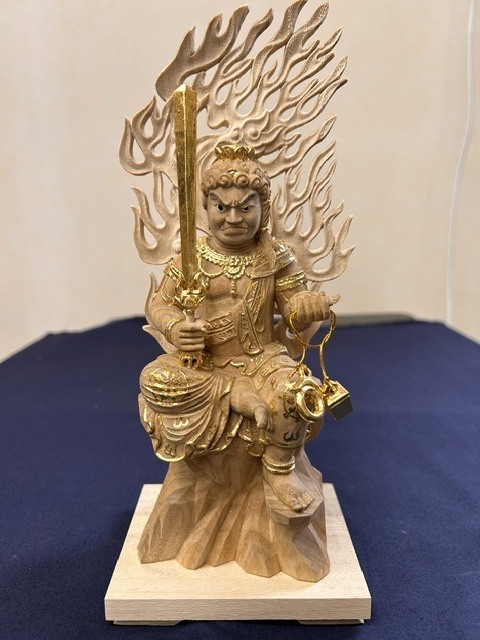 廃寺買取 時代物 厨子入り 仏像 木彫り 金箔 高62.3cm 仏教美術 2026年
